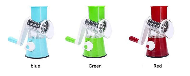 Linova™ 3-in-1 Stainless Steel Vegetable Cutter & Slicer – Round Slicer, Grater, Chopper Blades