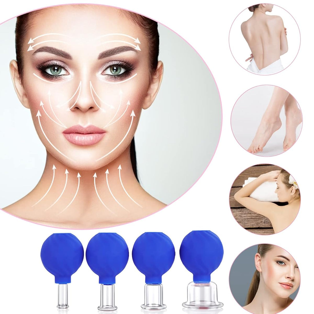 Linova™ 4 Cups Anticellulite Medical Glass Facial & Body Vacuum Therapy